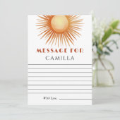 Boho Sun 1st誕生日タイムカプセルノート カード (スタンド正面)