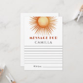 Boho Sun 1st誕生日タイムカプセルノート カード (正面/裏面インサイチュ)