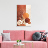 Boho Sun Abstract Terracotta Minimalist Botanical キャンバスプリント (インサイチュ (リビング))