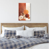 Boho Sun Abstract Terracotta Minimalist Botanical キャンバスプリント (インサイチュ (寝室))