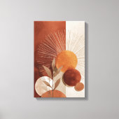 Boho Sun Abstract Terracotta Minimalist Botanical キャンバスプリント (正面)
