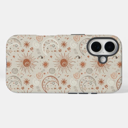 Boho Sun and Moon Pattern Case-Mate iPhoneケース (裏面 (横))