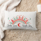 Boho Sun and Night Sky Celestial Pattern  Pillow  ランバークッション (ブランケット)