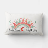 Boho Sun and Night Sky Celestial Pattern  Pillow  ランバークッション (正面)