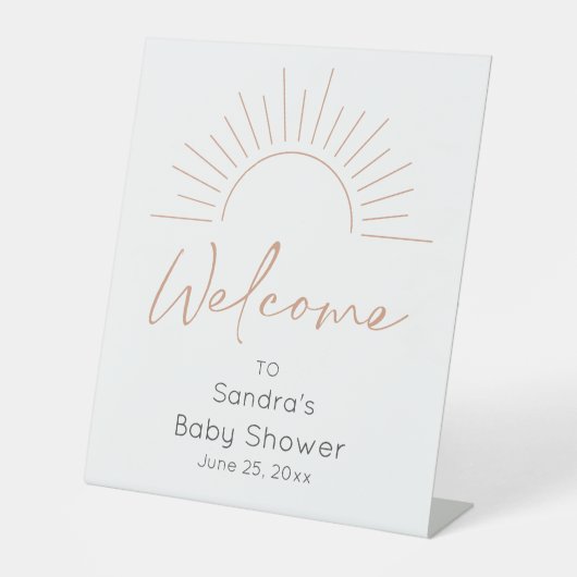 Boho Sun Baby Showerへようこそ 台座サイン (正面)