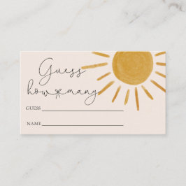 Boho Sun Baby Shower Guess How Many エンクロージャーカード