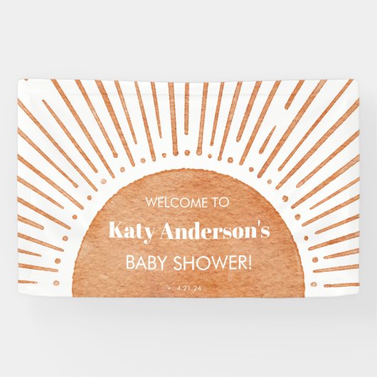 Boho Sun Baby Shower Welcome Banner 横断幕 (横)