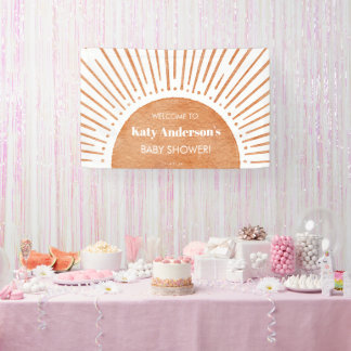 Boho Sun Baby Shower Welcome Banner 横断幕