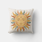 Boho Sun Face Pillow クッション (正面)