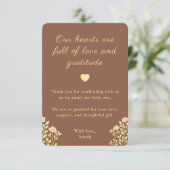 Boho Sun Floral Baby Shower サンキューカード (スタンド正面)