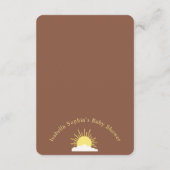 Boho Sun Floral Baby Shower サンキューカード (裏面)