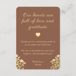 Boho Sun Floral Baby Shower サンキューカード