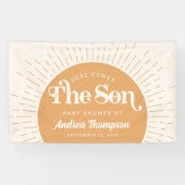 Boho Sun Here 来 the  Son Baby Shower 横断幕 (横)