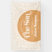 Boho Sun Here 来 the  Son Baby Shower 横断幕 (縦)