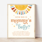 Boho Sun How Big is Mommy's Belly Game Sign ポスター
