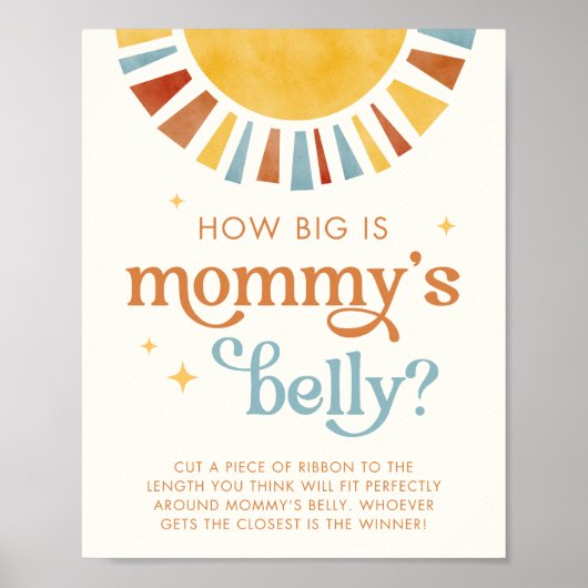 Boho Sun How Big is Mommy's Belly Game Sign ポスター (正面)