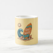 Boho Sun, Moon, and Ocean Wave Aesthetic Mug コーヒーマグカップ (中央)