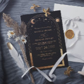 Boho Sun Moon Astronomy Budget QR Code Wedding 招待状