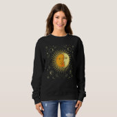 Boho Sun Moon Celestial Bodies Astronomy Universe スウェットシャツ (正面フル)