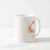 Boho Sun & Moon Floral Ceramic Mug コーヒーマグカップ (正面右)