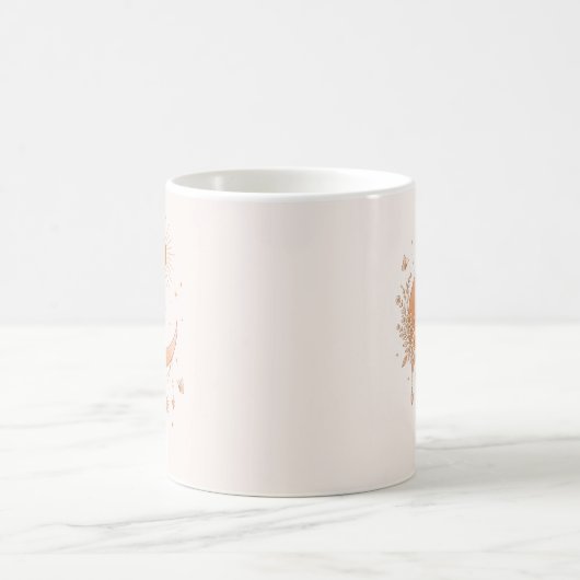 Boho Sun & Moon Floral Ceramic Mug コーヒーマグカップ (中央)