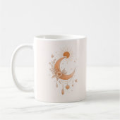 Boho Sun & Moon Floral Ceramic Mug コーヒーマグカップ (左)