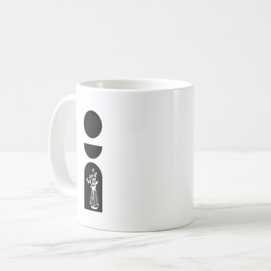 Boho Sun Moon Flower Pot boho bohemian コーヒーマグカップ (正面左)