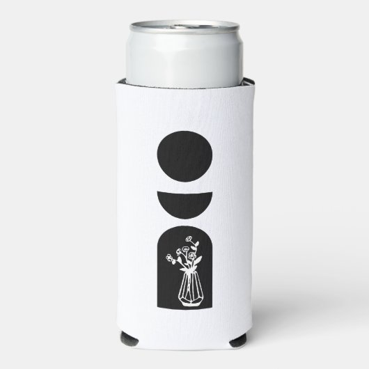 Boho Sun Moon Flower Pot boho bohemian スリム缶クーラー (Seltzer正面)