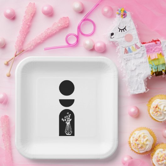 Boho Sun Moon Flower Pot boho bohemian ペーパープレート (パーティー)