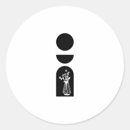 Boho Sun Moon Flower Pot boho bohemian ラウンドシール