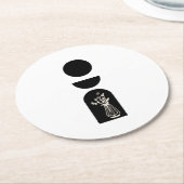 Boho Sun Moon Flower Pot boho bohemian ラウンドペーパーコースター (アングル)