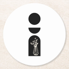 Boho Sun Moon Flower Pot boho bohemian ラウンドペーパーコースター