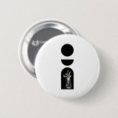 Boho Sun Moon Flower Pot boho bohemian 缶バッジ (正面&裏面)