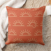 Boho Sun Pillow | Orange Throw Pillow クッション (ブランケット)