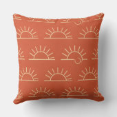 Boho Sun Pillow | Orange Throw Pillow クッション (裏面)