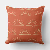 Boho Sun Pillow | Orange Throw Pillow クッション (正面)