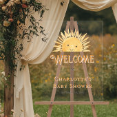 Boho Sun Sunshine Baby Showerへようこそ アクリルサイン