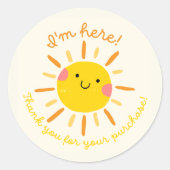 Boho Sun Thank You for Your Purchase Minimalist ラウンドシール (正面)