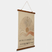 "Boho Sun Wall Tapestry – インスピラ付きゴールデンサン 吊り下げ型タペストリー (傾斜あり)