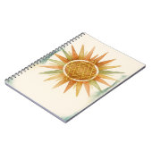 Boho Sunburst Watercolor Notebook – Personalized ノートブック (左側)
