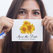 Boho Sunflowerの結婚フローラ保存日 ポストカード