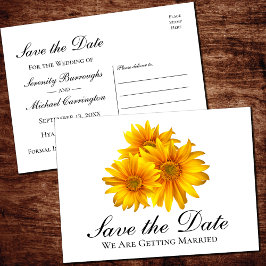 Boho Sunflowerの結婚フローラ保存日 ポストカード