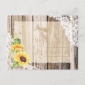 Boho Sunflower 素朴 Longhorn Lace日付を保存 案内ポストカード (裏面)