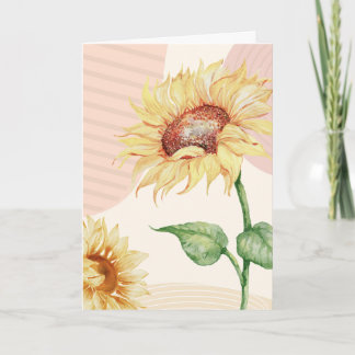 Boho sunflower Birthmother's Day Card カード
