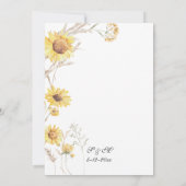 Boho Sunflower Botancial Wedding Invitation 招待状 (裏面)