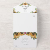 Boho Sunflower Complete RSVP 結婚's オールインワン招待状 (外側)