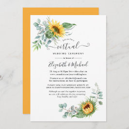 Boho Sunflower Eucalyptusオンライン結婚仮想 招待状