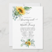Boho Sunflower Eucalyptus Baby Shower by Mail 招待状 (正面)