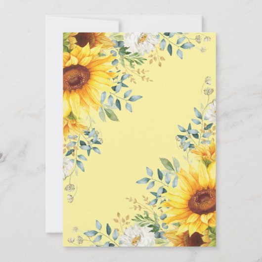 Boho Sunflower Monkey Baby Shower By Mail 招待状 (裏面)