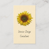 Boho Sunflower QR code Designer Rustic Cream 名刺 (正面)